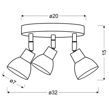 Candellux ROY 98-67678 3xLED - 1440 lm - 3X5W LED - 3000K