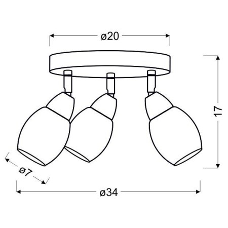 Candellux RICO 98-67692 3xLED - 900 lm - 3X6W LED - 3000K