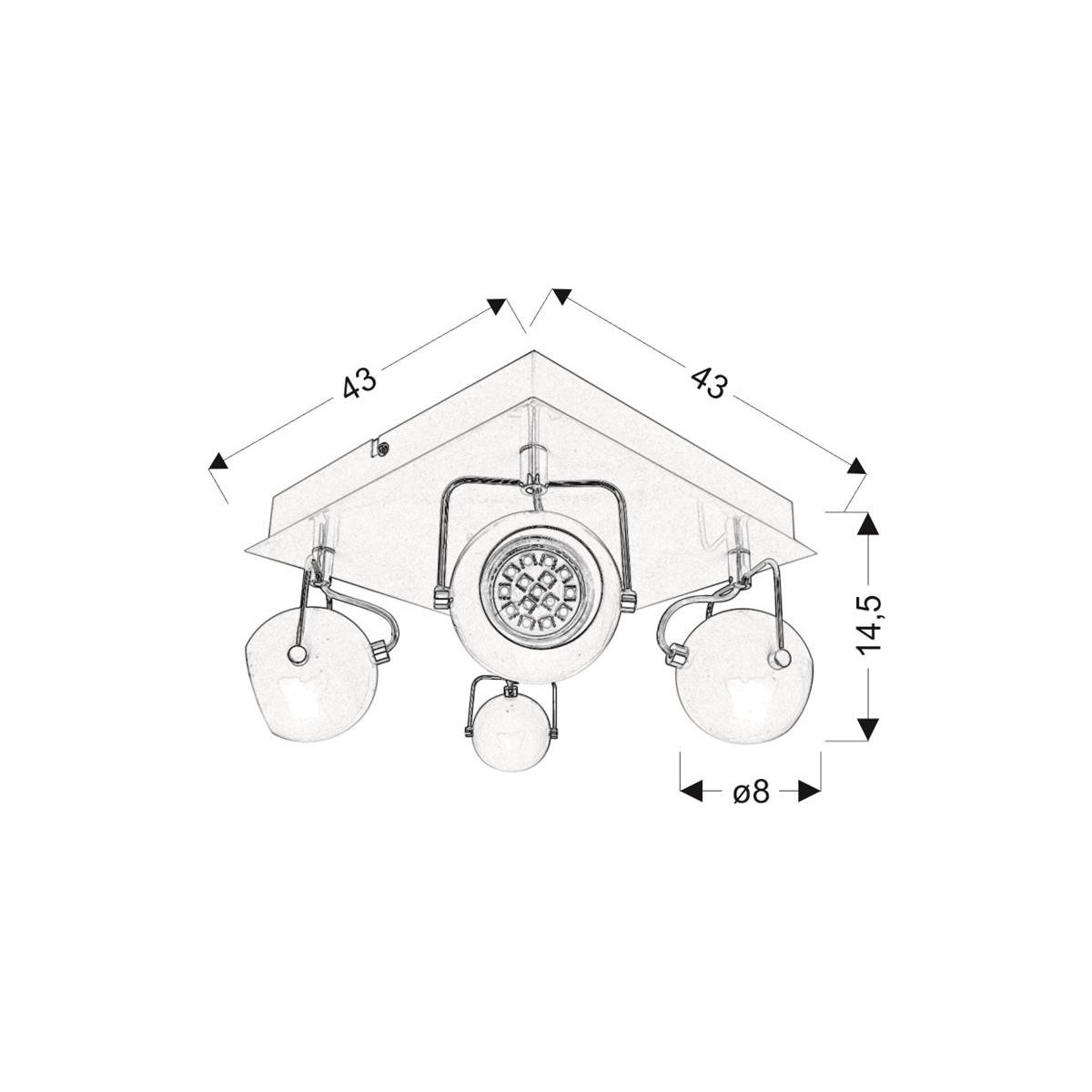 Candellux TONY 98-25036 4xGU10 - 960 lm - 4X3W LED - 3000K