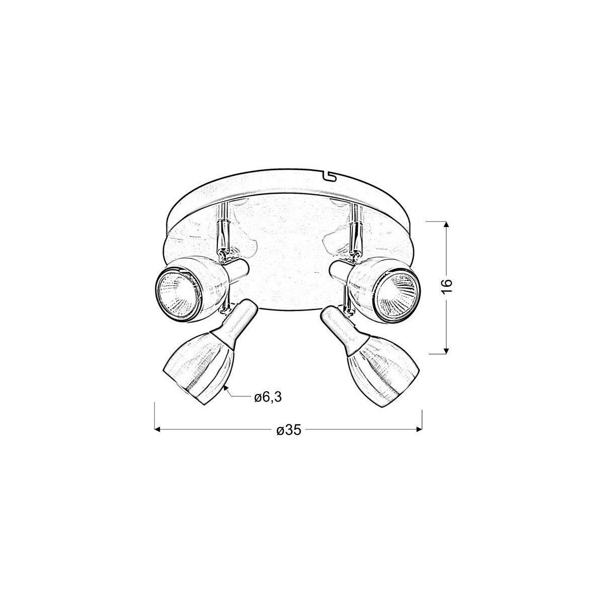 Candellux CROSS 98-34878 4xGU10