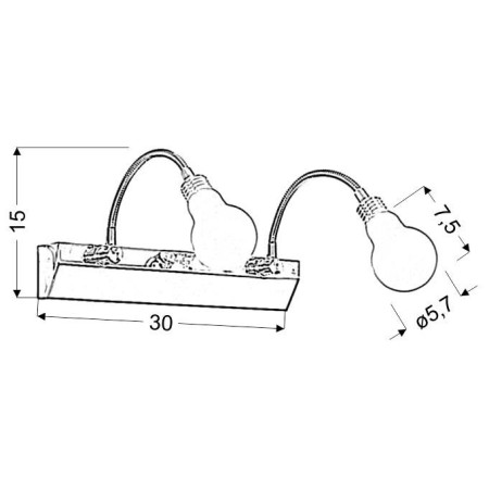 Candellux ACRYLIC 22-27054 2xLED - 300 lm - 2X2W LED - 6000K