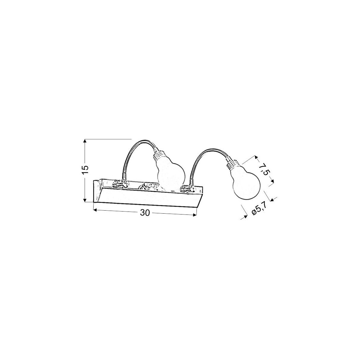 Candellux ACRYLIC 22-27054 2xLED - 300 lm - 2X2W LED - 6000K