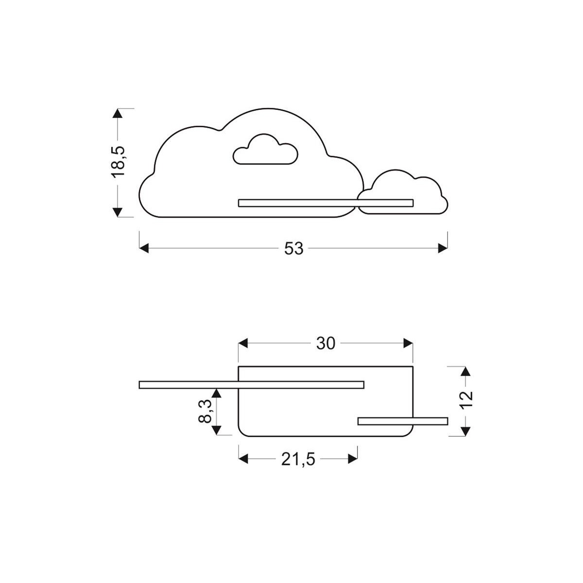 Candellux CLOUD 21-75703 xLED - 250 lm - 5W LED - 4000K