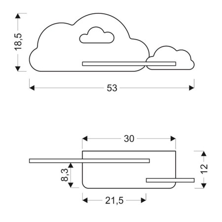 Candellux CLOUD 21-75741 xLED - 250 lm - 5W LED - 4000K