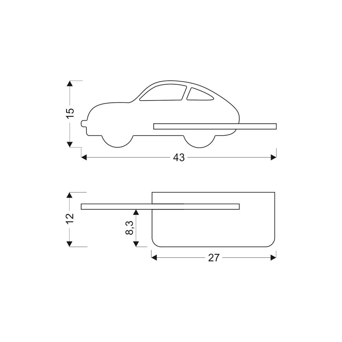 Candellux CAR 21-85085 x - 250 lm - 5W LED - 4000K