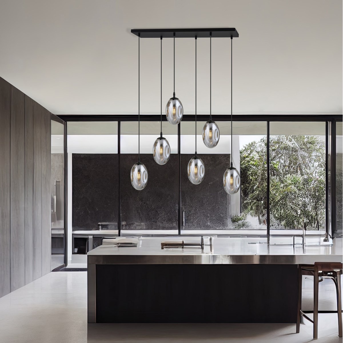 grafitowa Lampa wisząca ASTRAL 6 BL GRAFIT polska produkcja