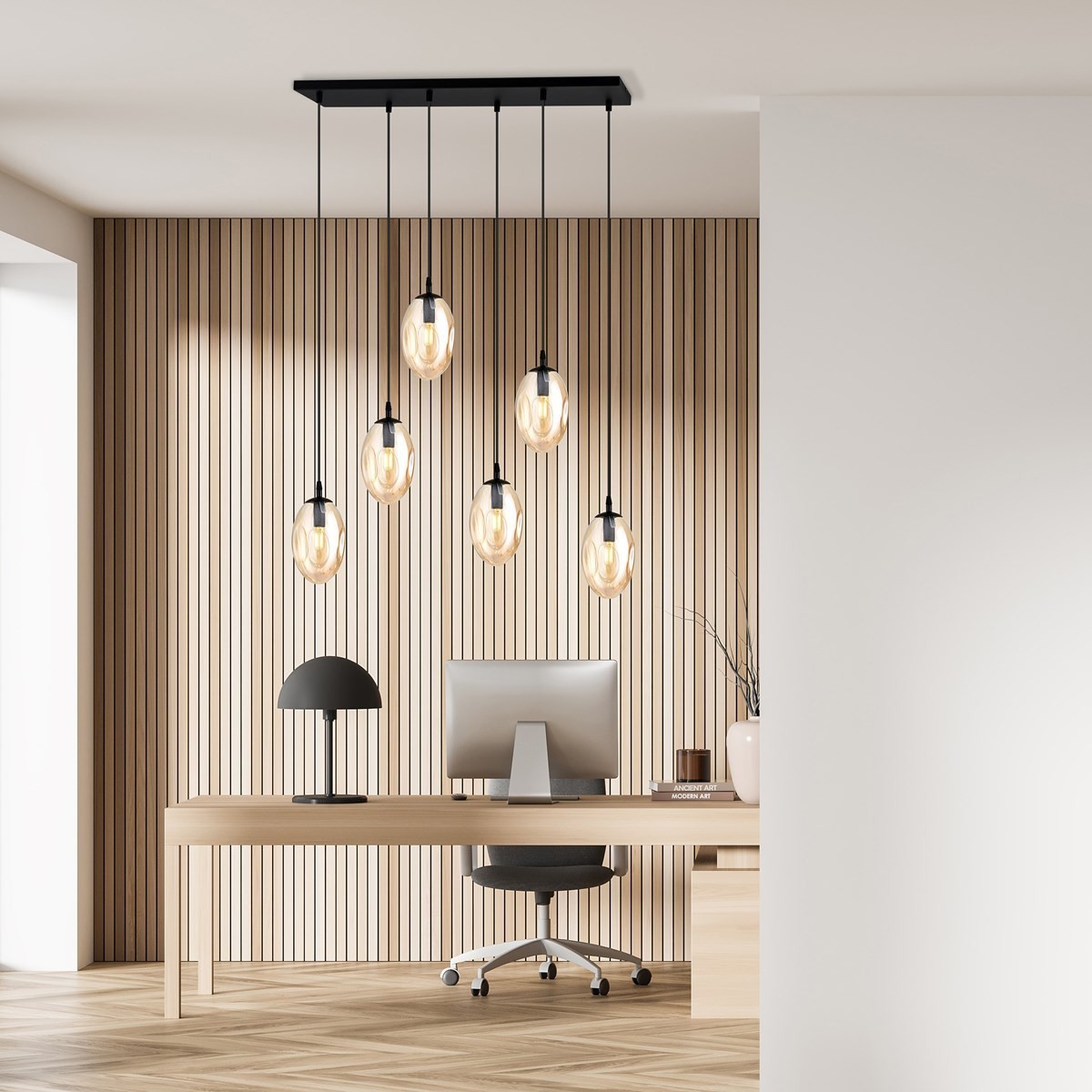 miodowa Lampa wisząca ASTRAL 6 BL miodowy polska produkcja