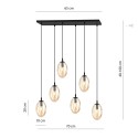 miodowa Lampa wisząca ASTRAL 6 BL miodowy polska produkcja