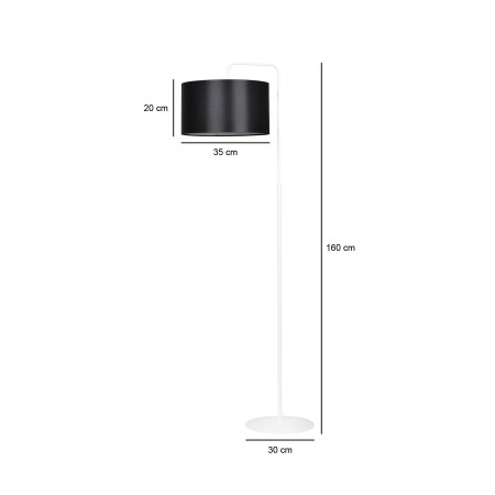 LAMPA STOJĄCA TRAPO LP1 WH BLACK kolor czarny