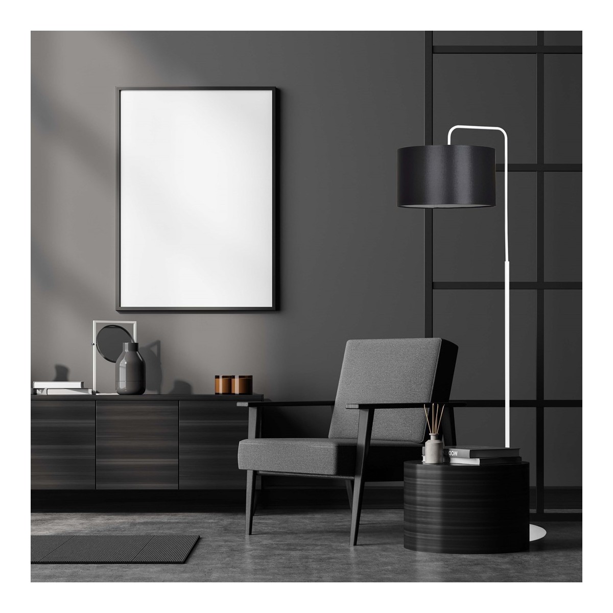 LAMPA STOJĄCA TRAPO LP1 WH BLACK kolor czarny