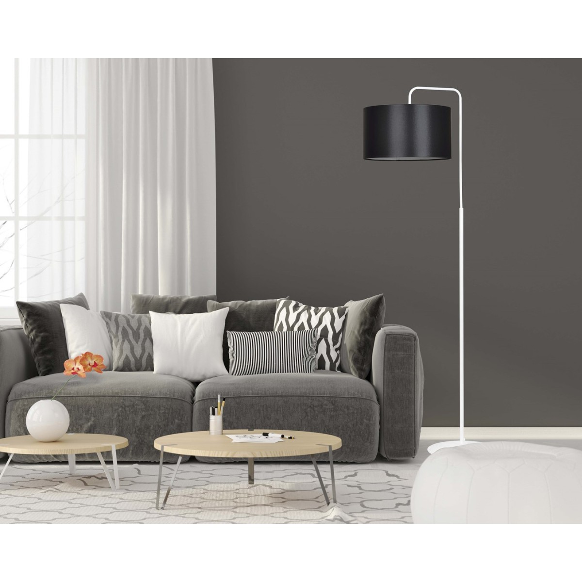 LAMPA STOJĄCA TRAPO LP1 WH BLACK kolor czarny