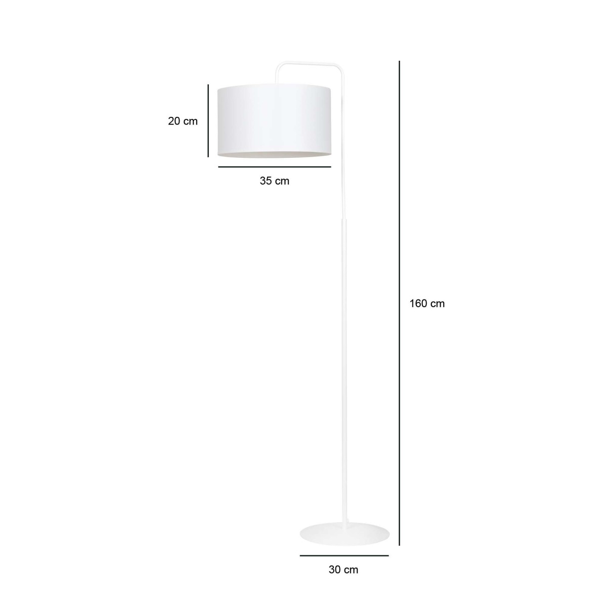 LAMPA STOJĄCA TRAPO LP1 WH WHITE kolor biały