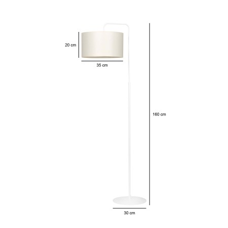 LAMPA STOJĄCA TRAPO LP1 WH ECRU kolor ecru