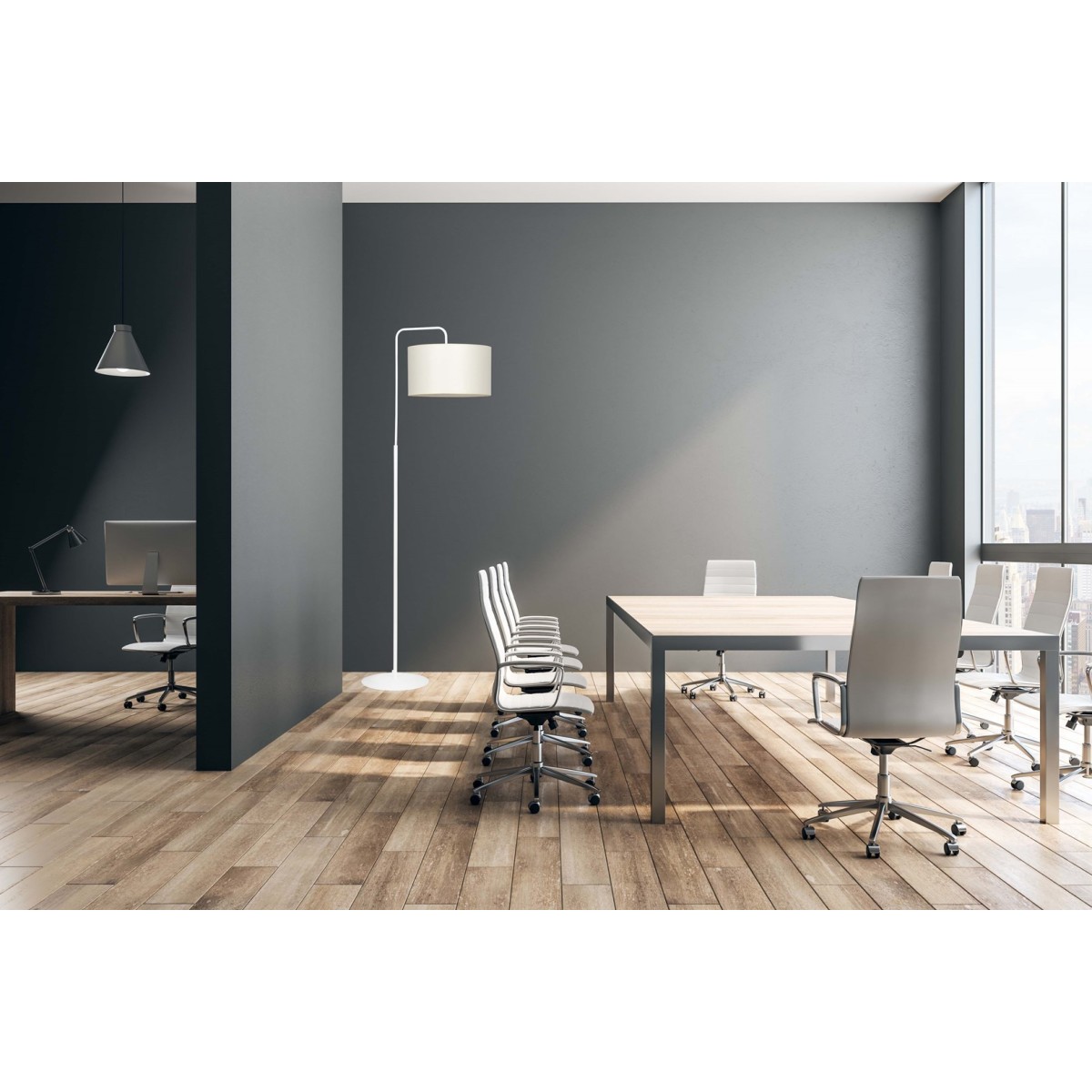 LAMPA STOJĄCA TRAPO LP1 WH ECRU kolor ecru