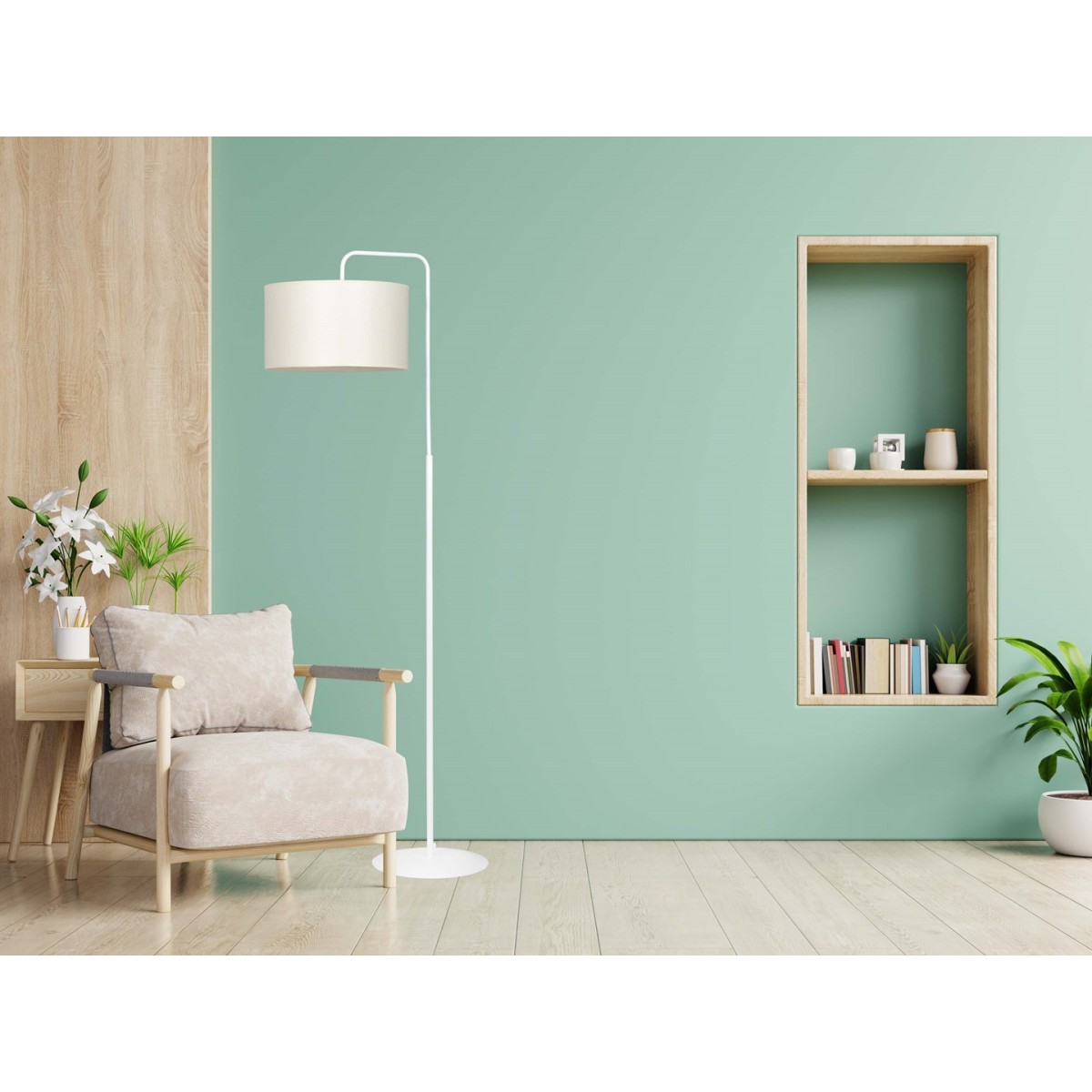 LAMPA STOJĄCA TRAPO LP1 WH ECRU kolor ecru