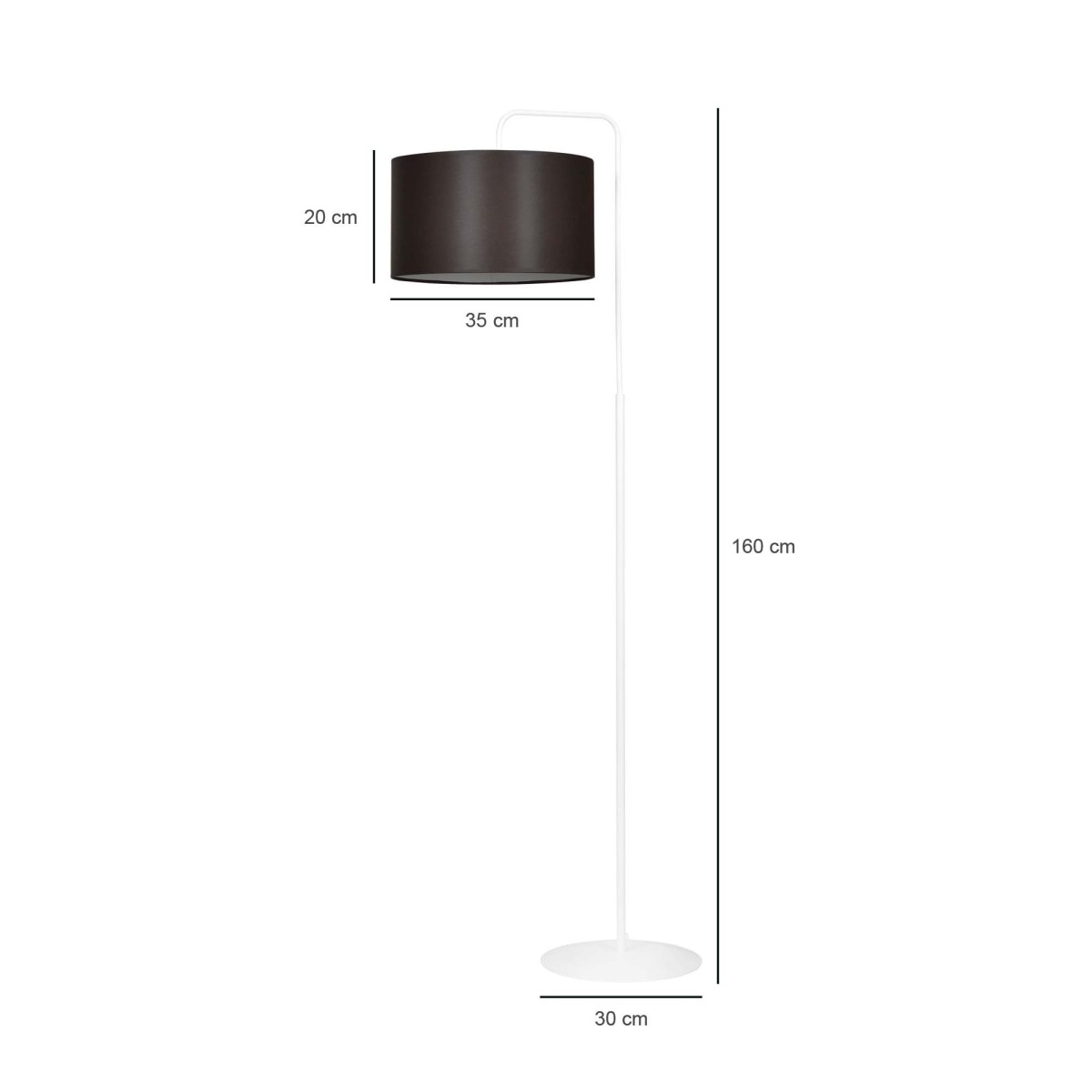 LAMPA STOJĄCA TRAPO LP1 WH WENGE kolor brązowy