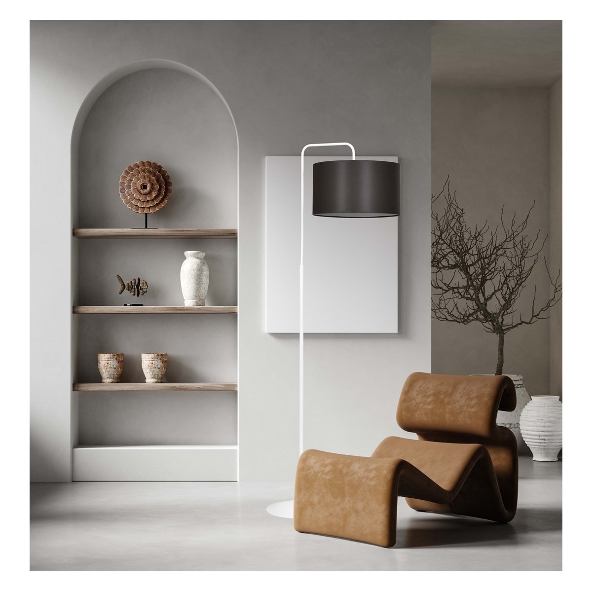 LAMPA STOJĄCA TRAPO LP1 WH WENGE kolor brązowy