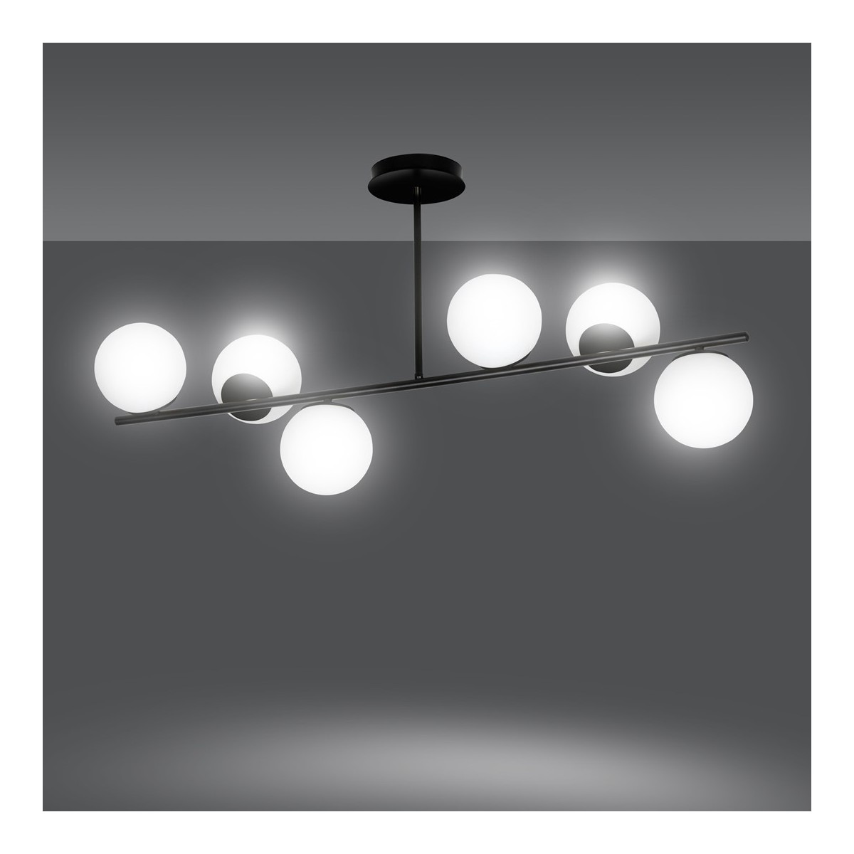 LAMPA SUFITOWA  BIOR 6 BLACK kolor biały