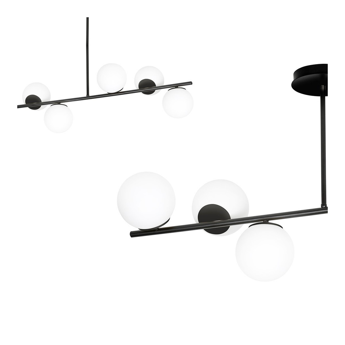 LAMPA SUFITOWA  BIOR 6 BLACK kolor biały