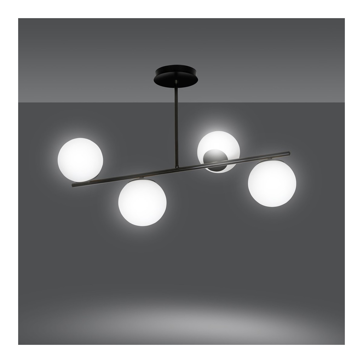 LAMPA SUFITOWA  BIOR 4 BLACK kolor biały