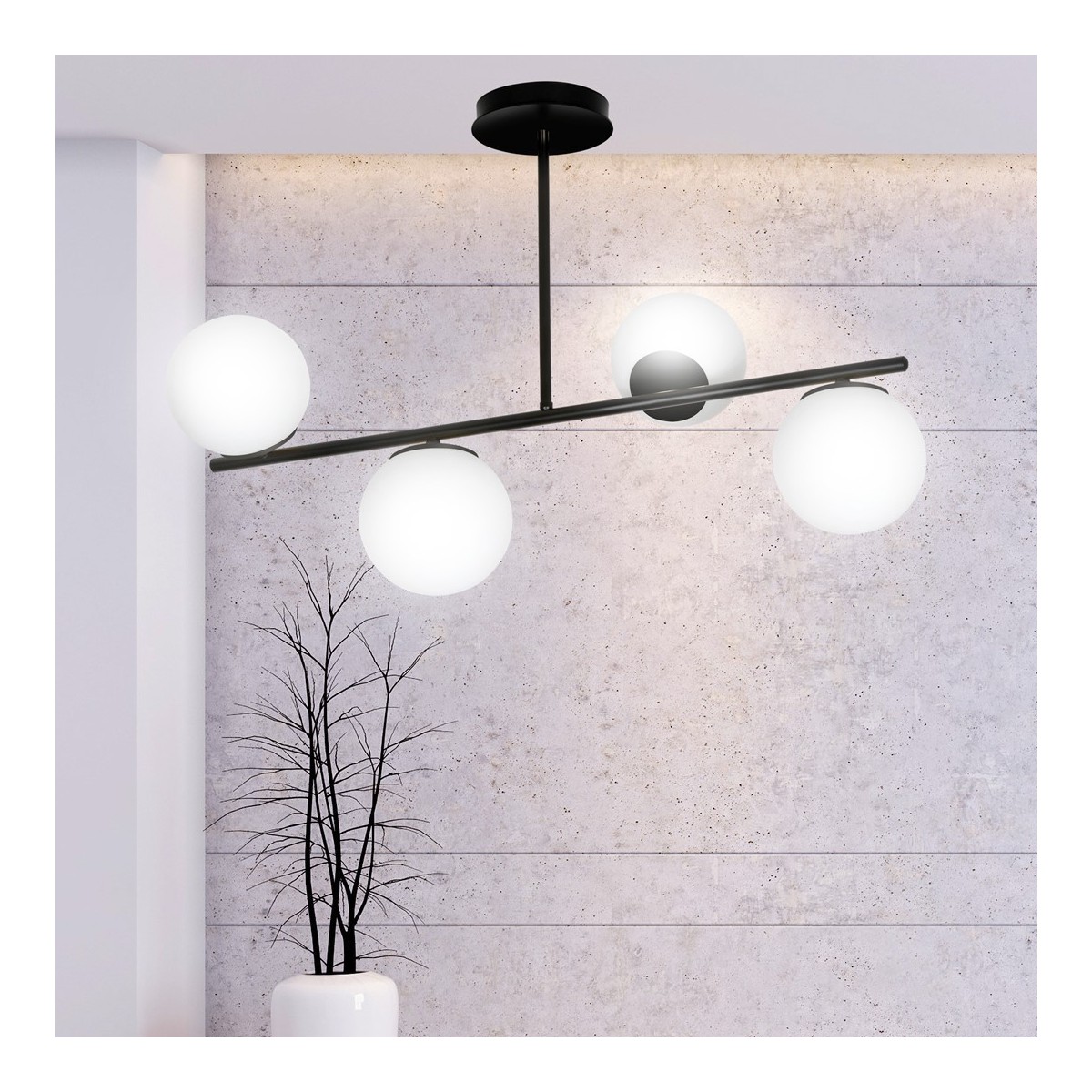 LAMPA SUFITOWA  BIOR 4 BLACK kolor biały