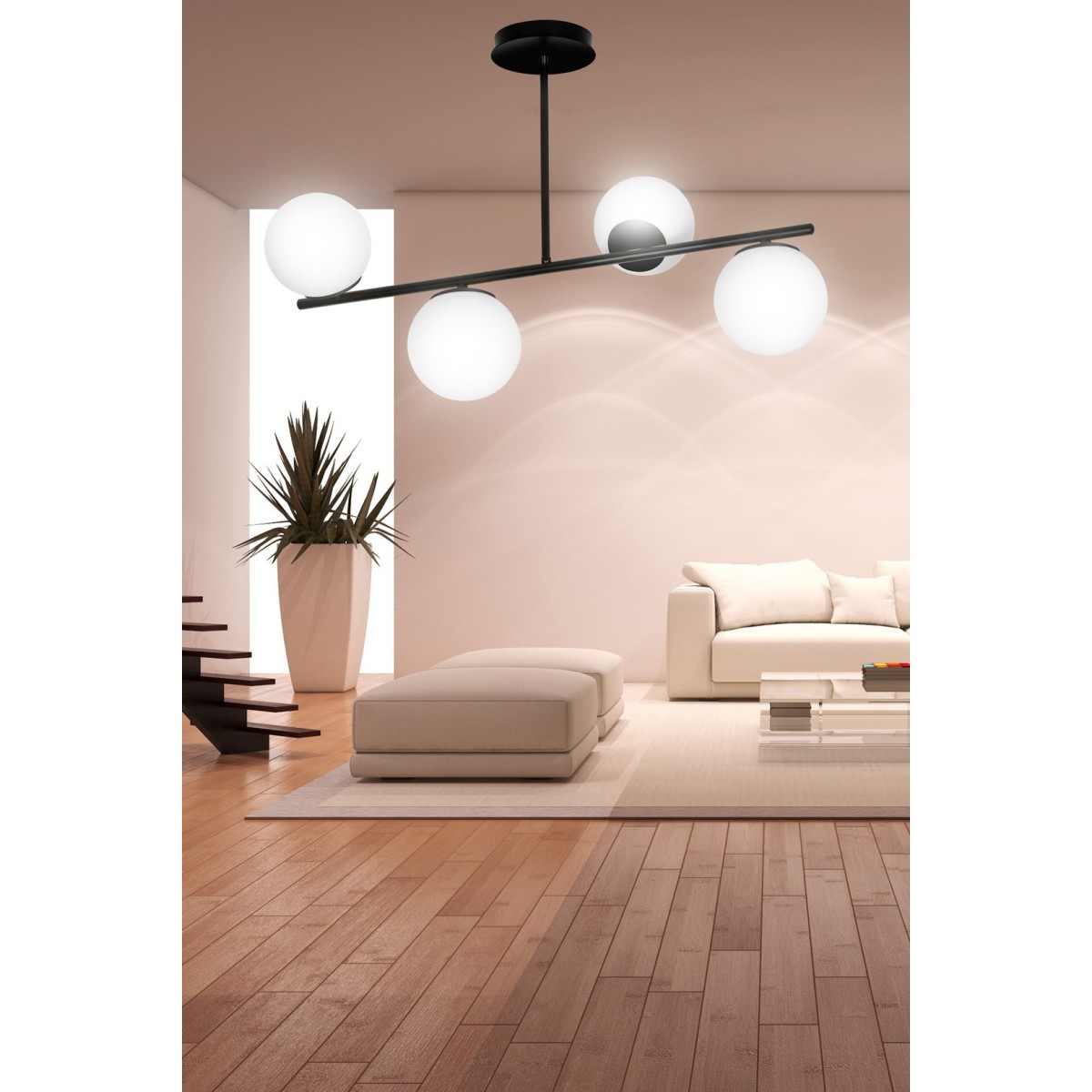 LAMPA SUFITOWA  BIOR 4 BLACK kolor biały