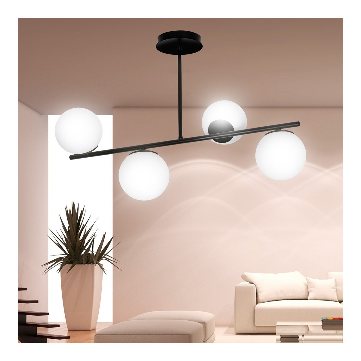 LAMPA SUFITOWA  BIOR 4 BLACK kolor biały