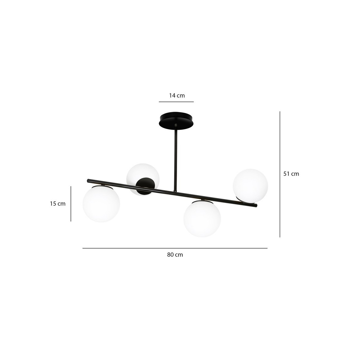 LAMPA SUFITOWA  BIOR 4 BLACK kolor biały