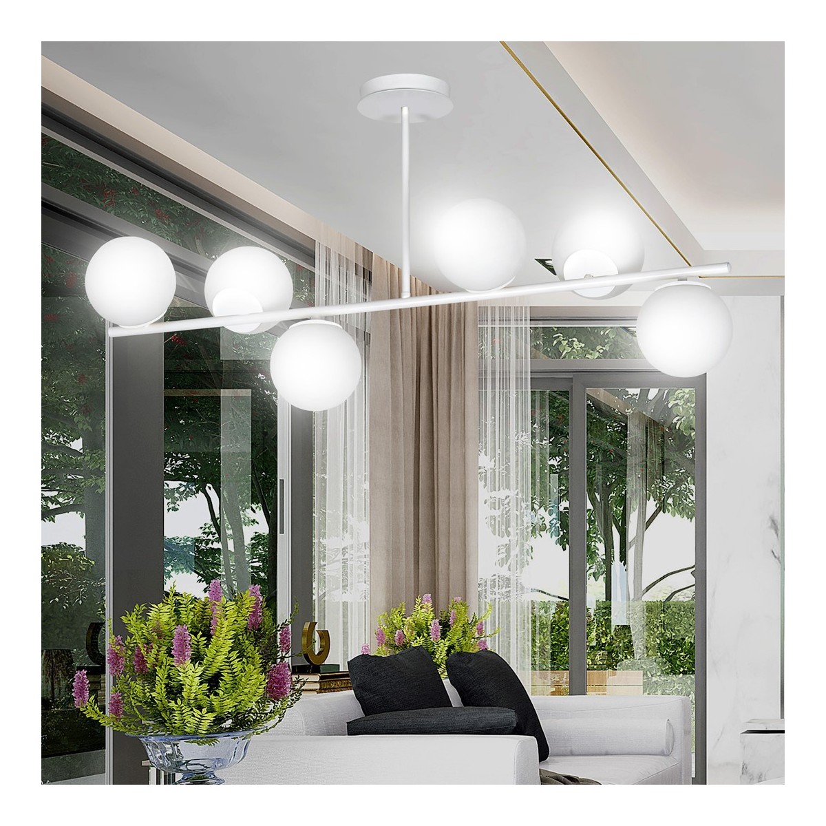 LAMPA SUFITOWA  BIOR 6 WHITE kolor biały