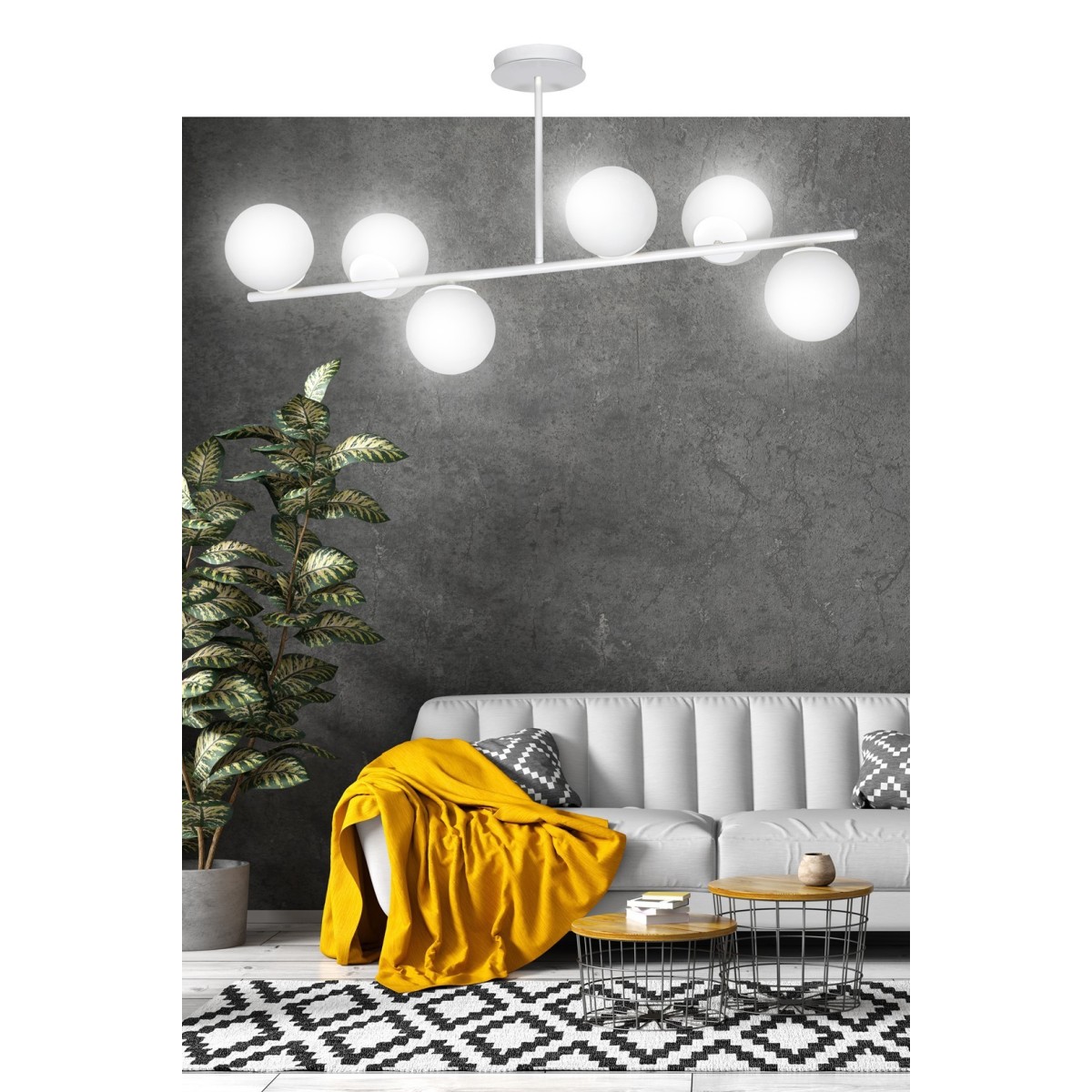 LAMPA SUFITOWA  BIOR 6 WHITE kolor biały