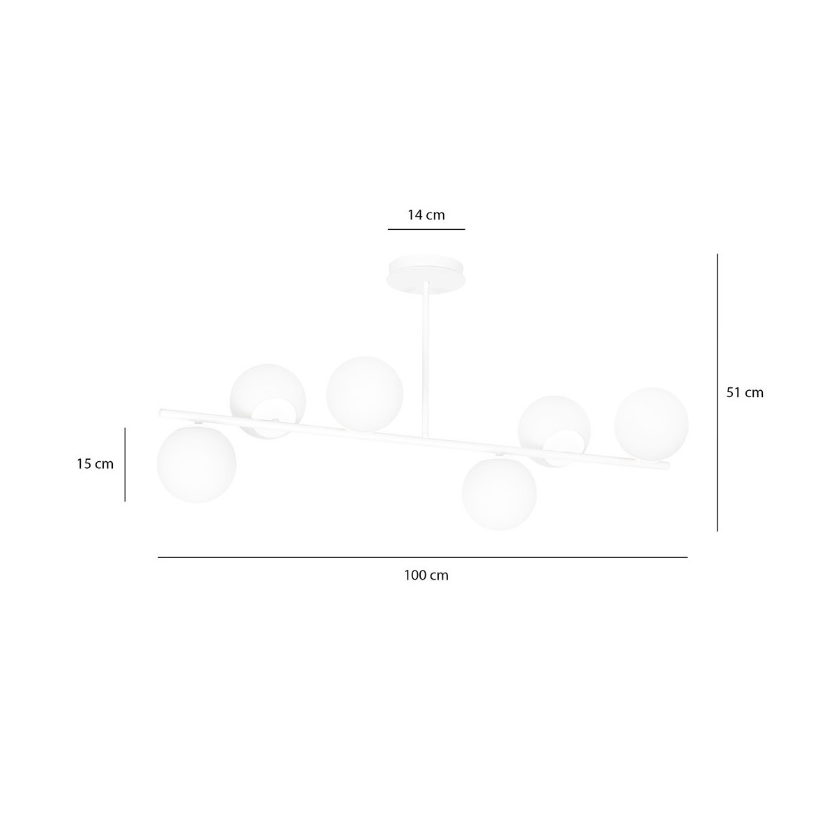 LAMPA SUFITOWA  BIOR 6 WHITE kolor biały