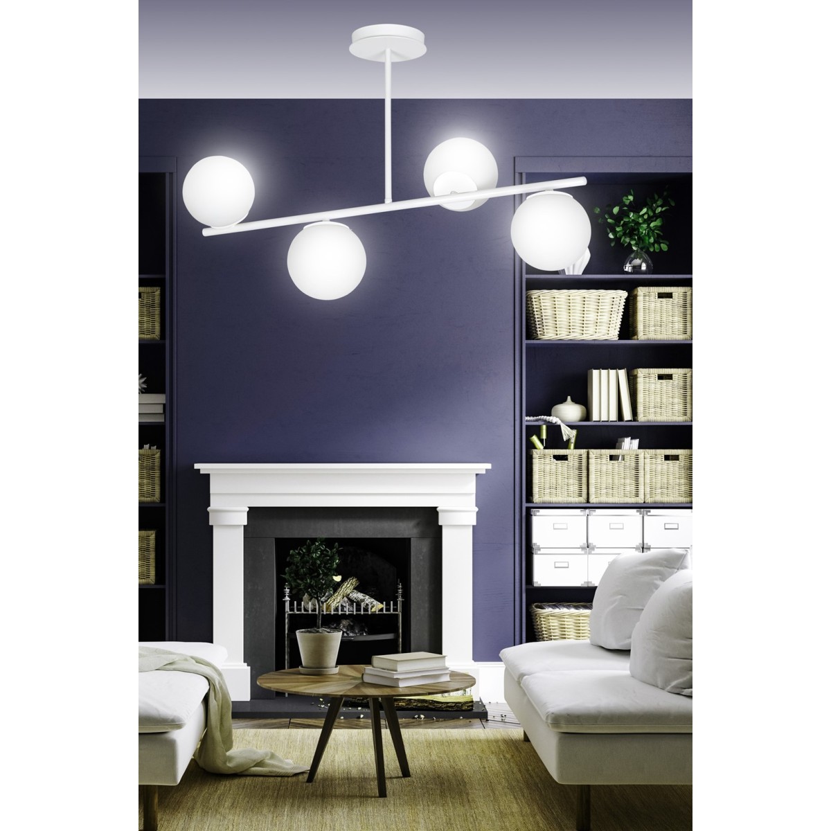 LAMPA SUFITOWA  BIOR 4 WHITE kolor biały