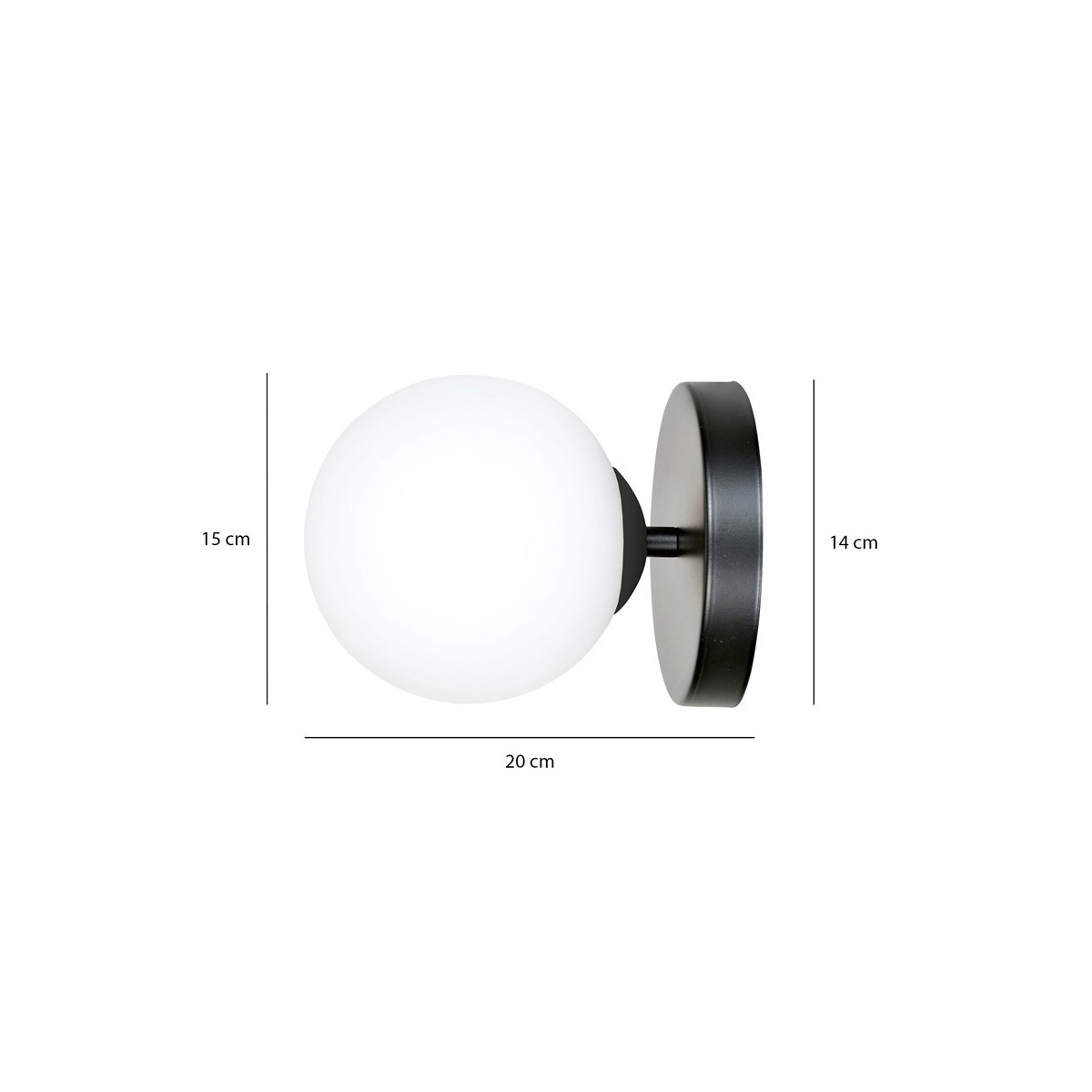 KINKIET BIOR K1 BLACK kolor biały