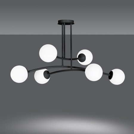 LAMPA SUFITOWA  HALLDOR 6 BLACK kolor czarny