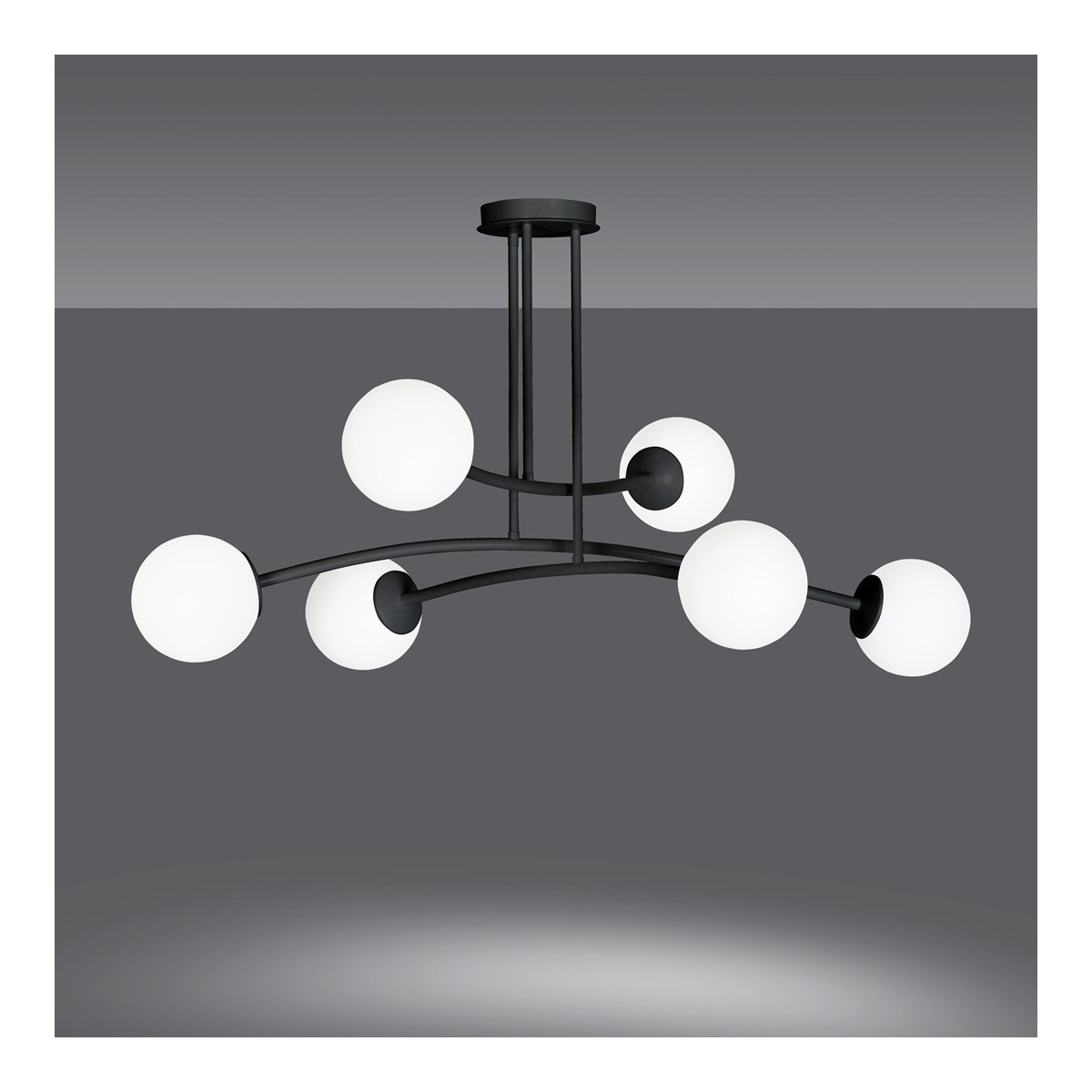 LAMPA SUFITOWA  HALLDOR 6 BLACK kolor czarny