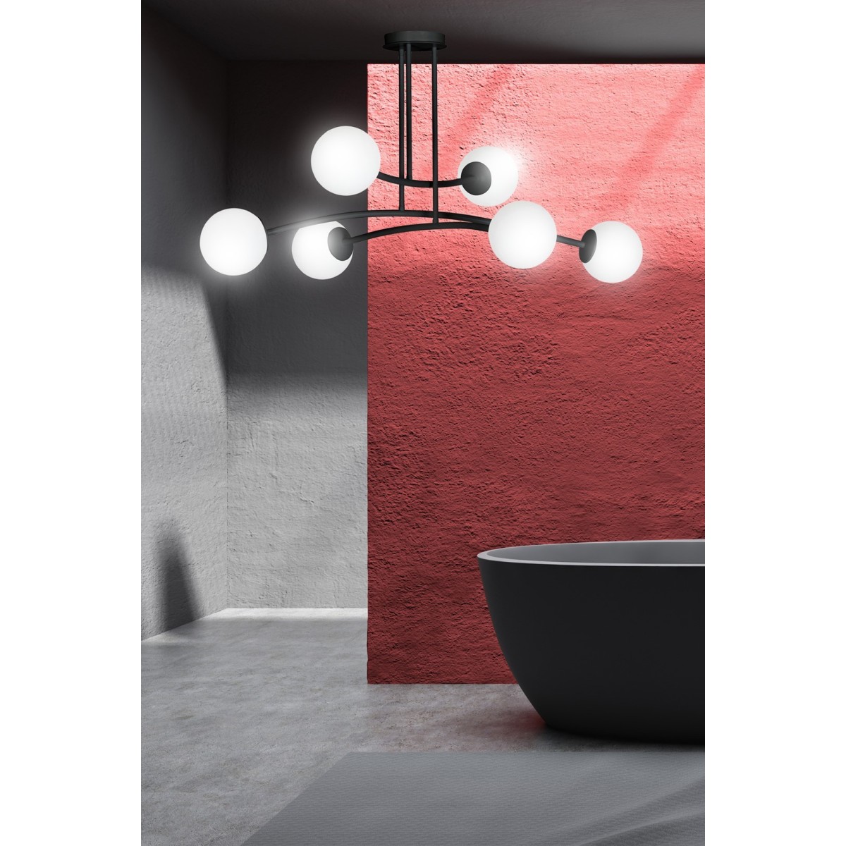LAMPA SUFITOWA  HALLDOR 6 BLACK kolor czarny