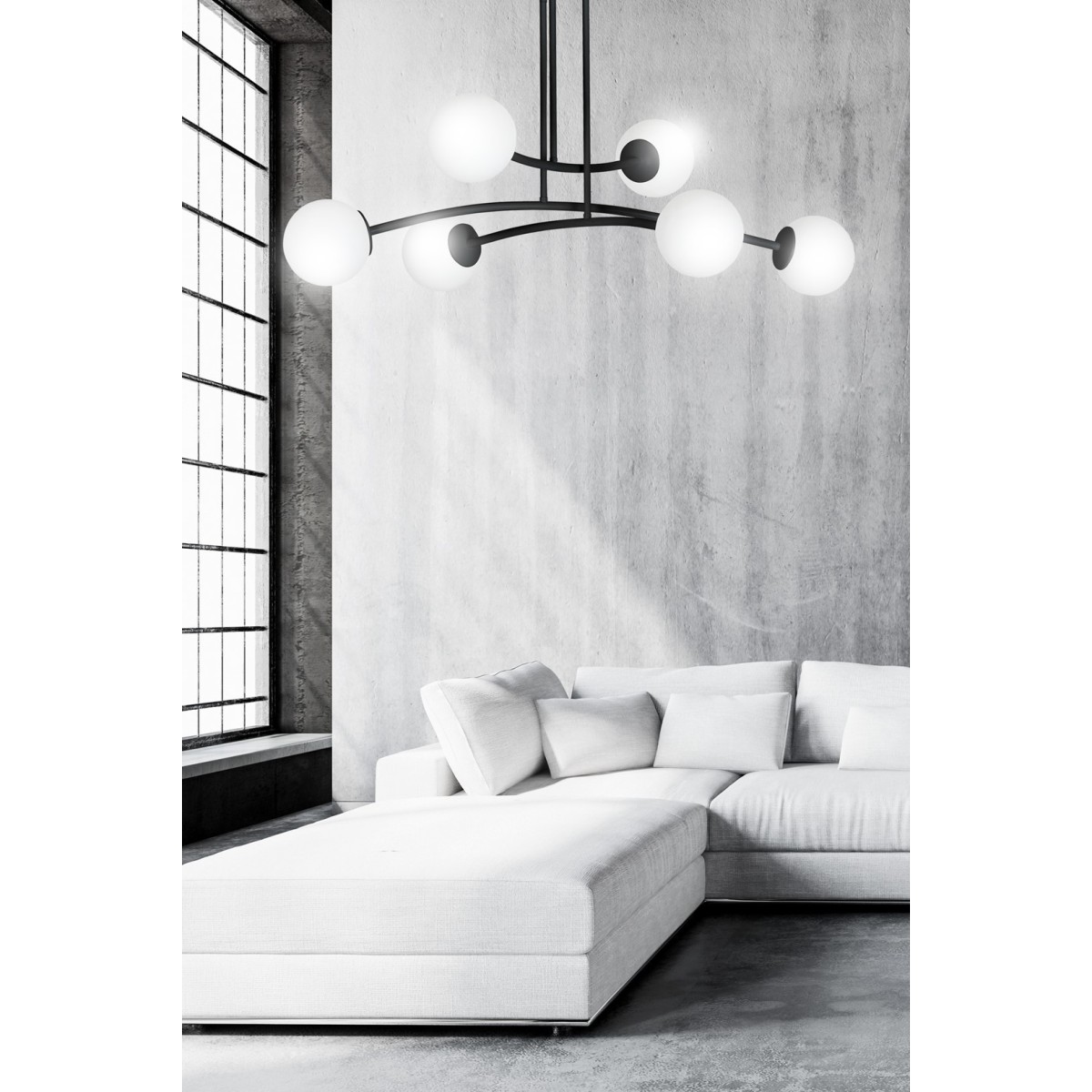 LAMPA SUFITOWA  HALLDOR 6 BLACK kolor czarny