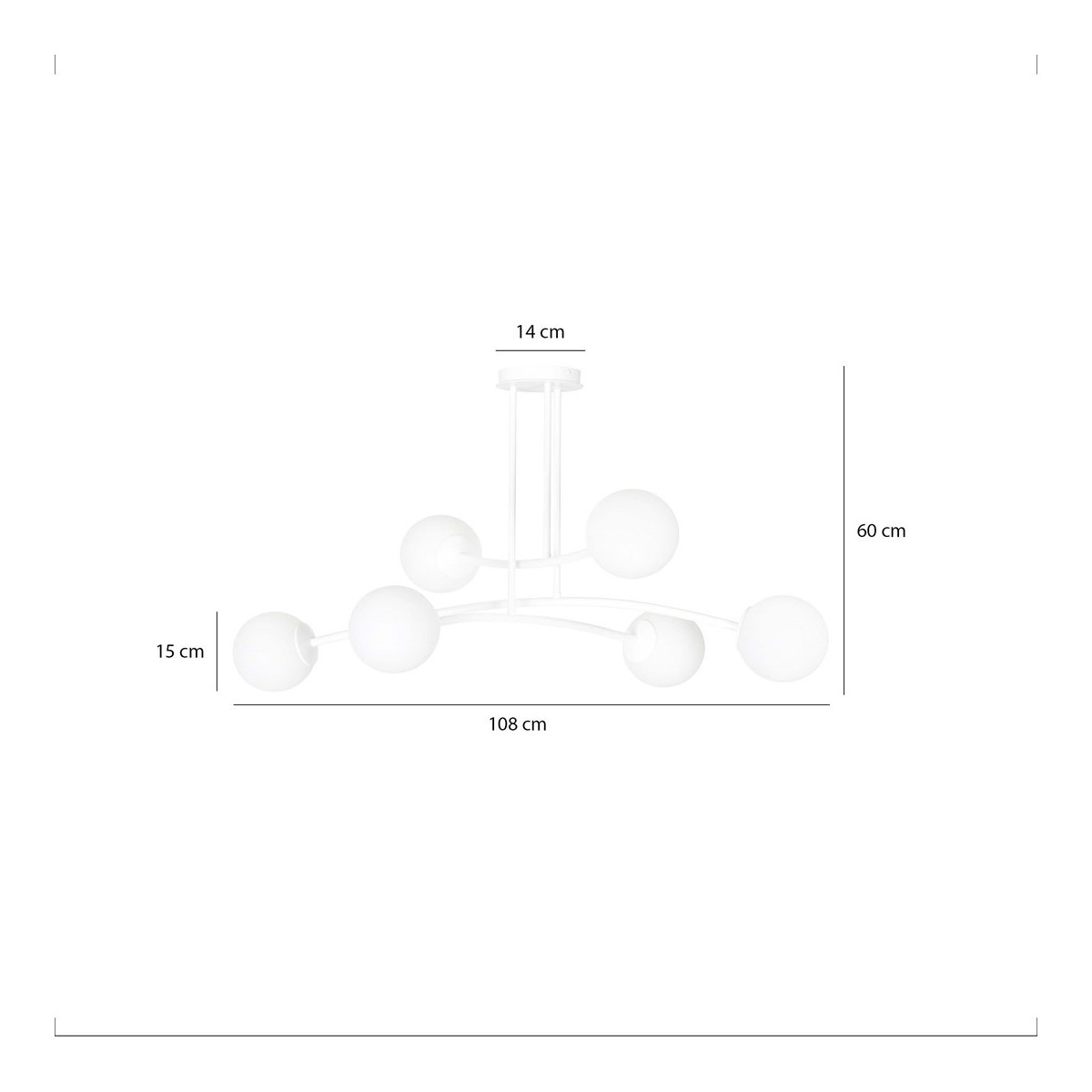 LAMPA SUFITOWA  HALLDOR 6 WHITE kolor biały