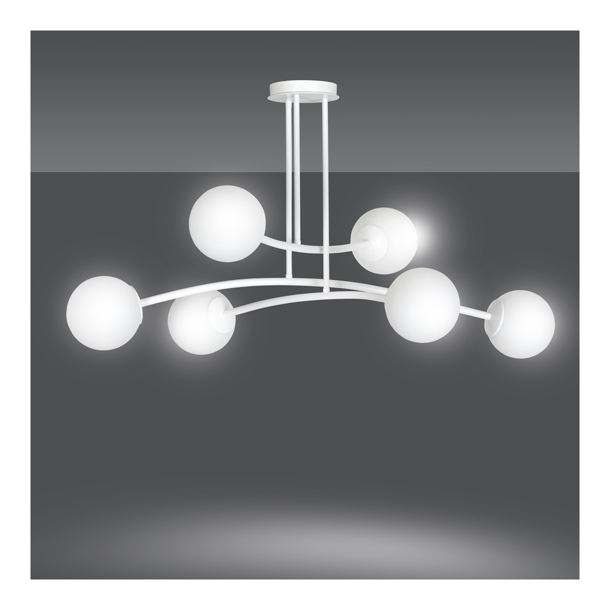 LAMPA SUFITOWA  HALLDOR 6 WHITE kolor biały