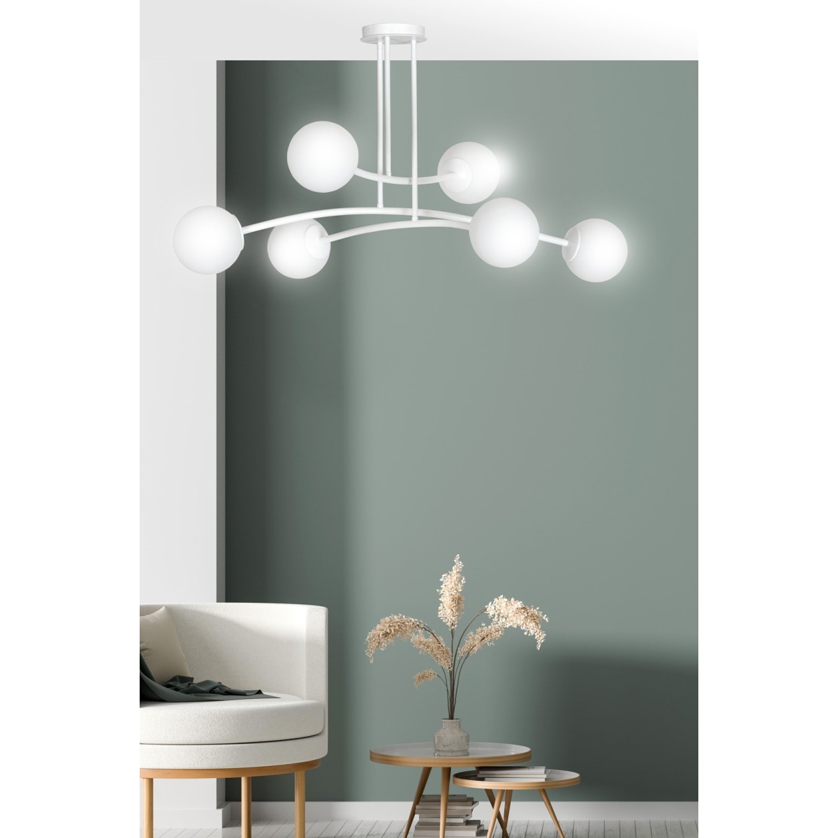 LAMPA SUFITOWA  HALLDOR 6 WHITE kolor biały