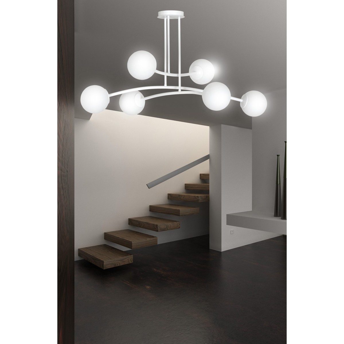 LAMPA SUFITOWA  HALLDOR 6 WHITE kolor biały