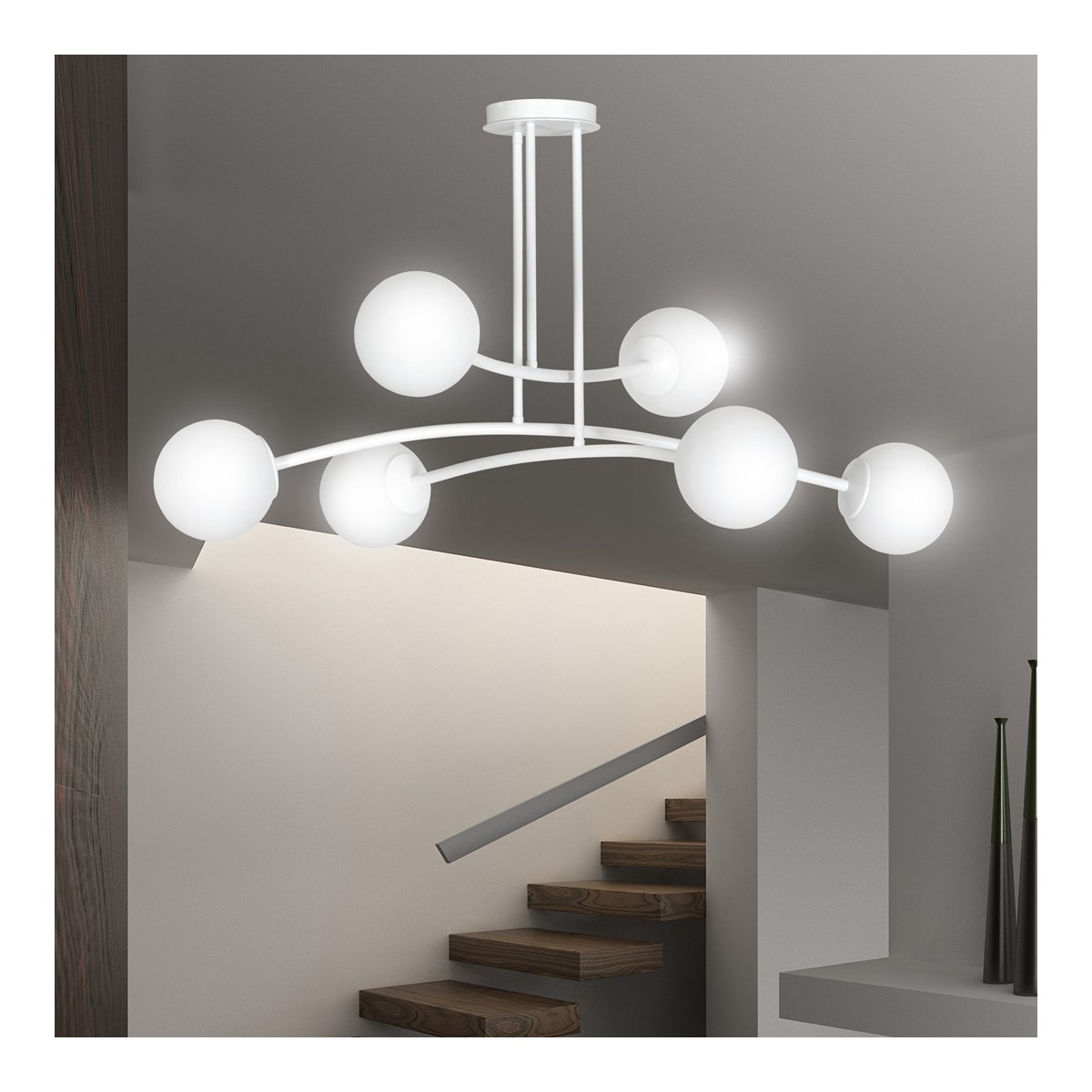 LAMPA SUFITOWA  HALLDOR 6 WHITE kolor biały