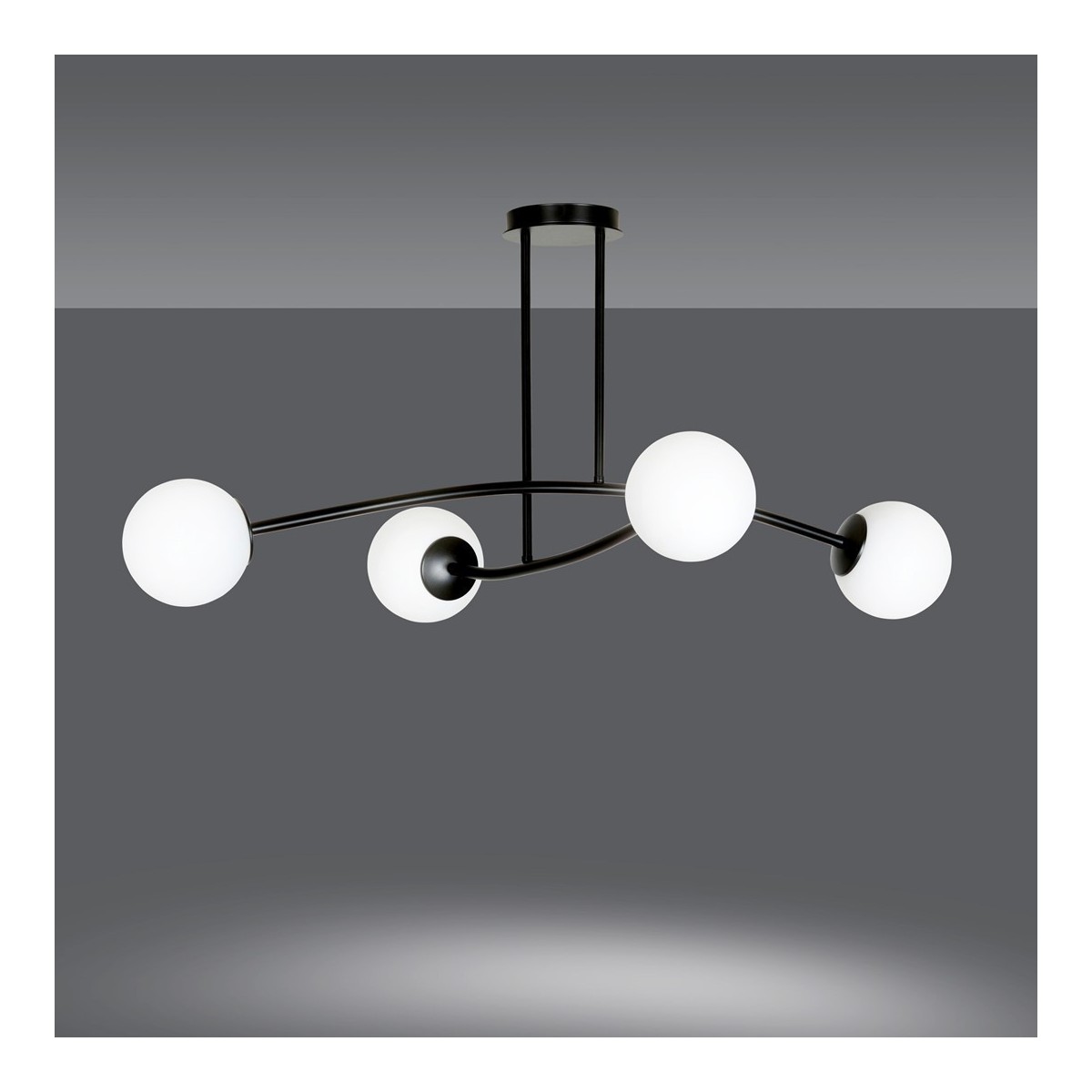 LAMPA SUFITOWA  HALLDOR 4 BLACK kolor biały