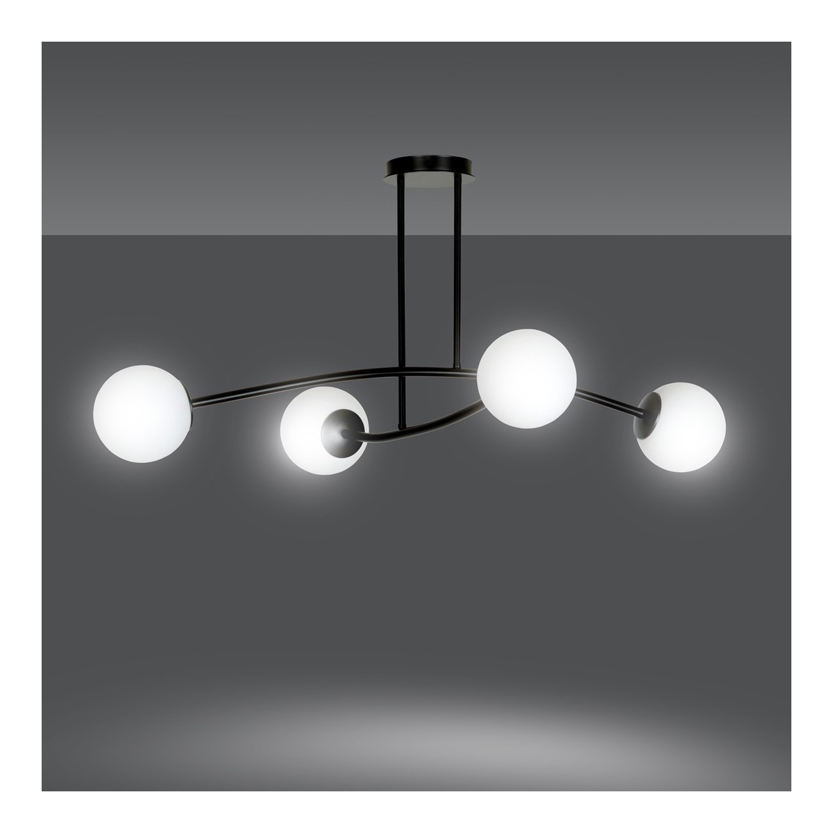 LAMPA SUFITOWA  HALLDOR 4 BLACK kolor biały