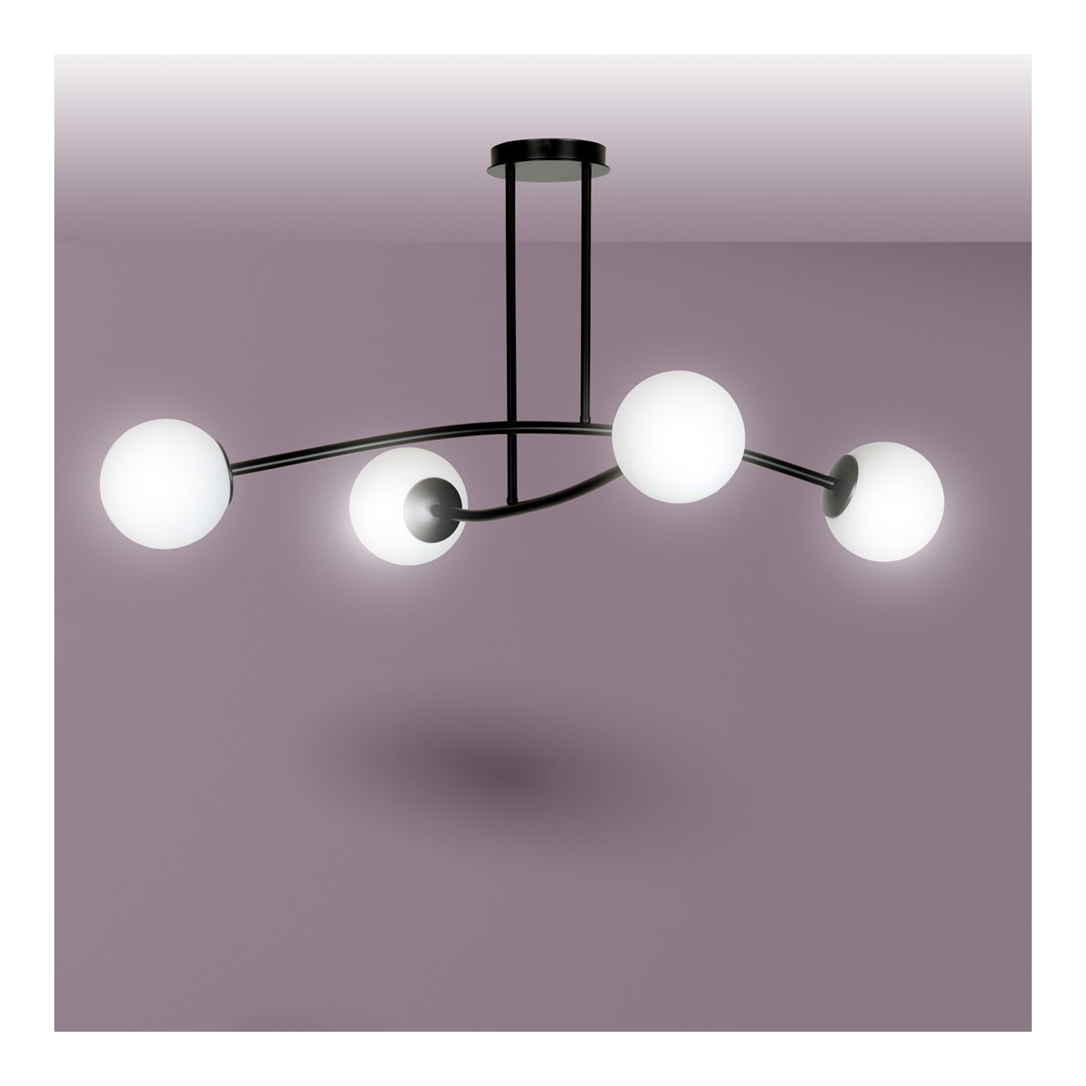 LAMPA SUFITOWA  HALLDOR 4 BLACK kolor biały