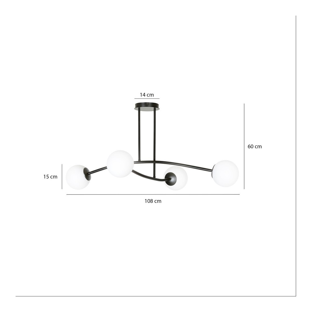 LAMPA SUFITOWA  HALLDOR 4 BLACK kolor biały