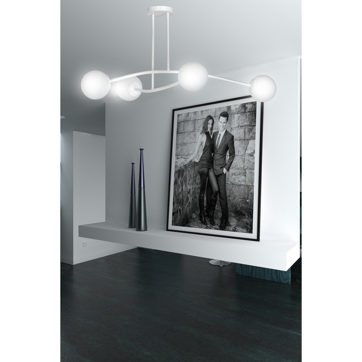 LAMPA SUFITOWA  HALLDOR 4 WHITE kolor biały