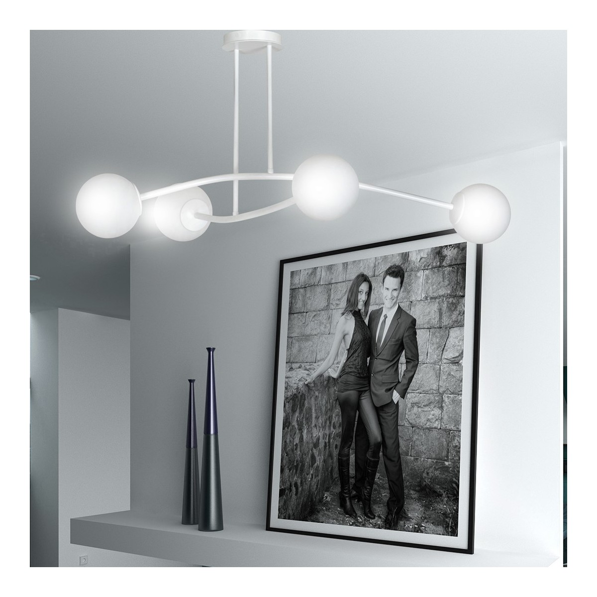 LAMPA SUFITOWA  HALLDOR 4 WHITE kolor biały