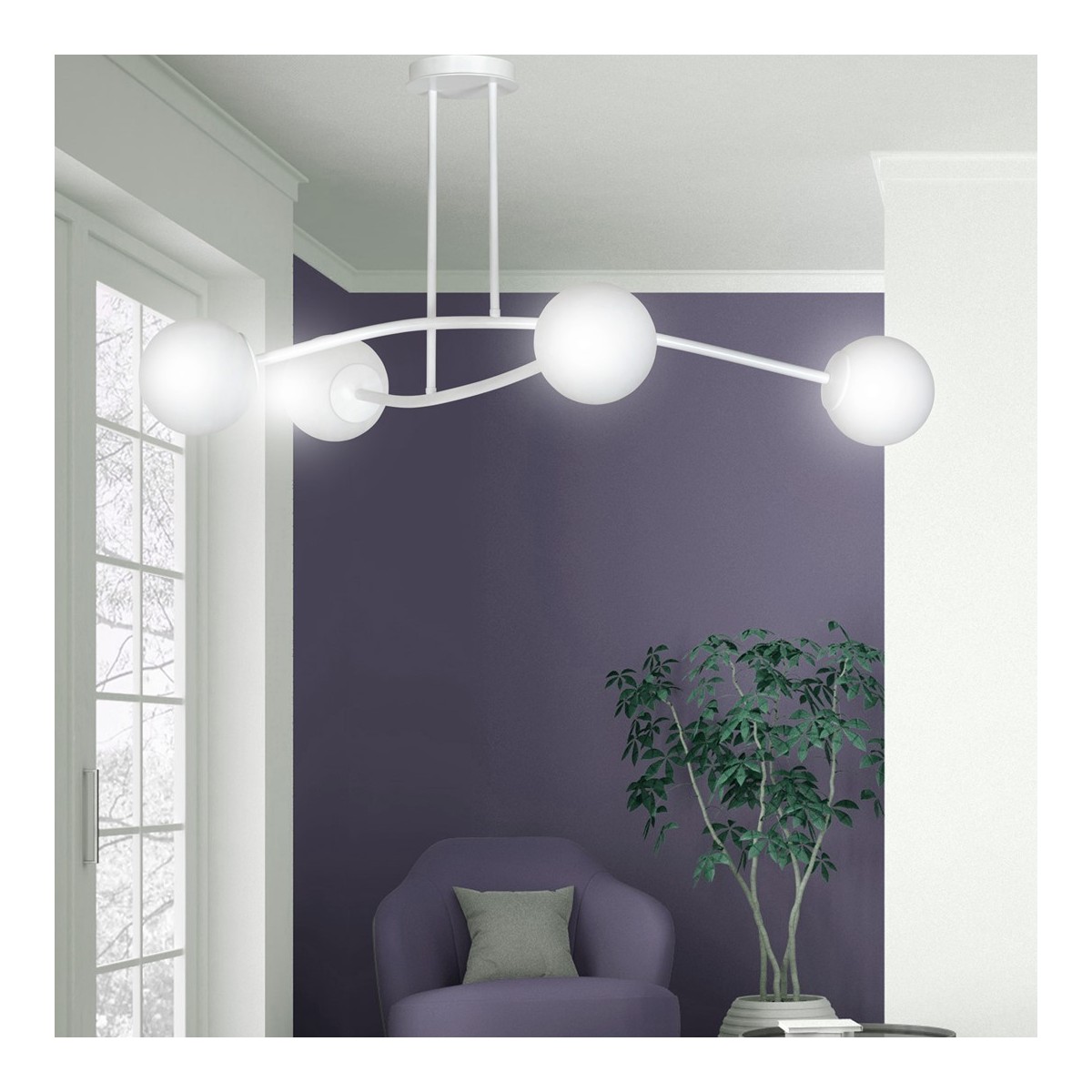 LAMPA SUFITOWA  HALLDOR 4 WHITE kolor biały