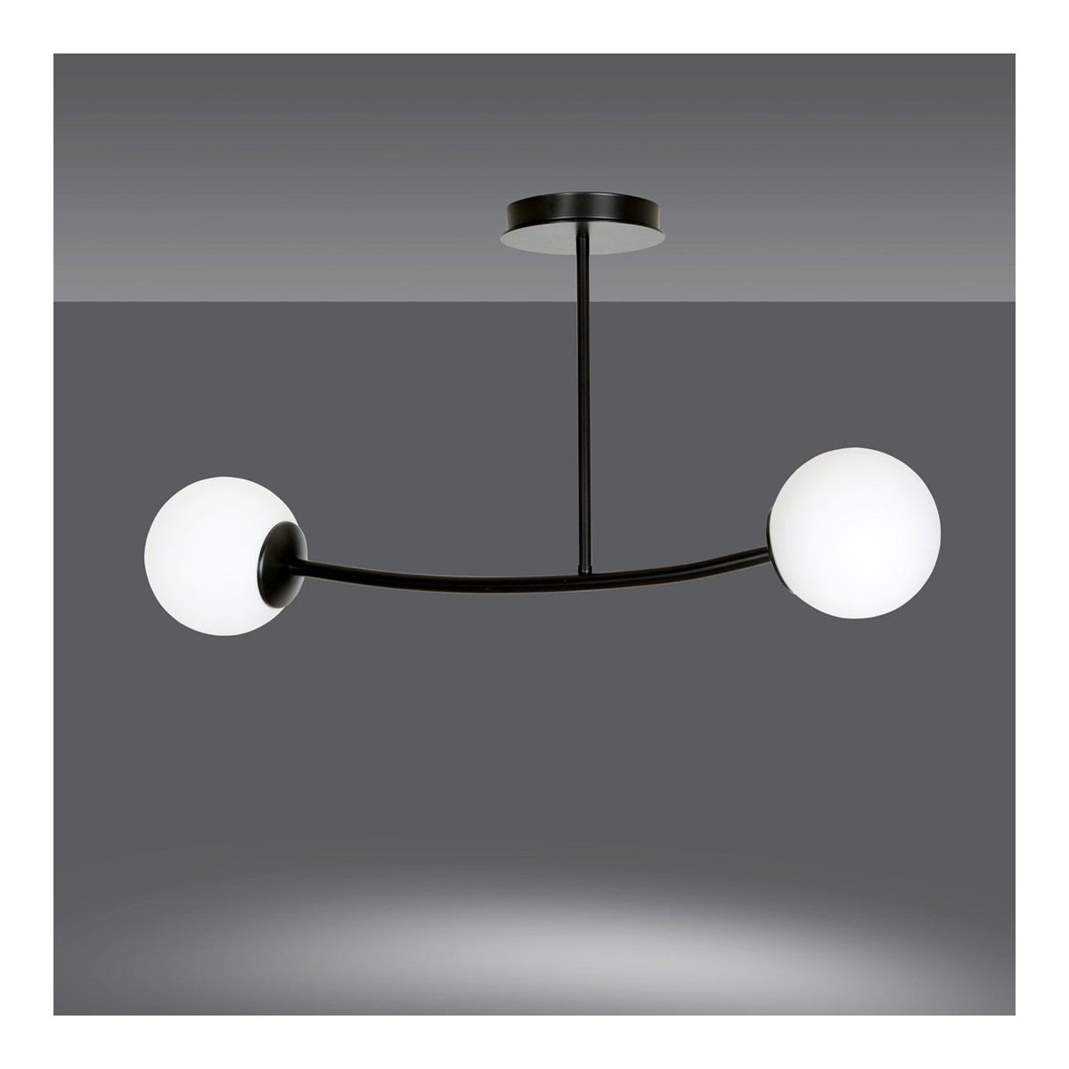 LAMPA SUFITOWA  HALLDOR 2 BLACK kolor biały